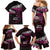 New Zealand Matariki Family Matching Mermaid Dress and Hawaiian Shirt Maori New Year Silver Fern And Lizard - Pink