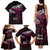 New Zealand Matariki Family Matching Tank Maxi Dress and Hawaiian Shirt Maori New Year Silver Fern And Lizard - Pink