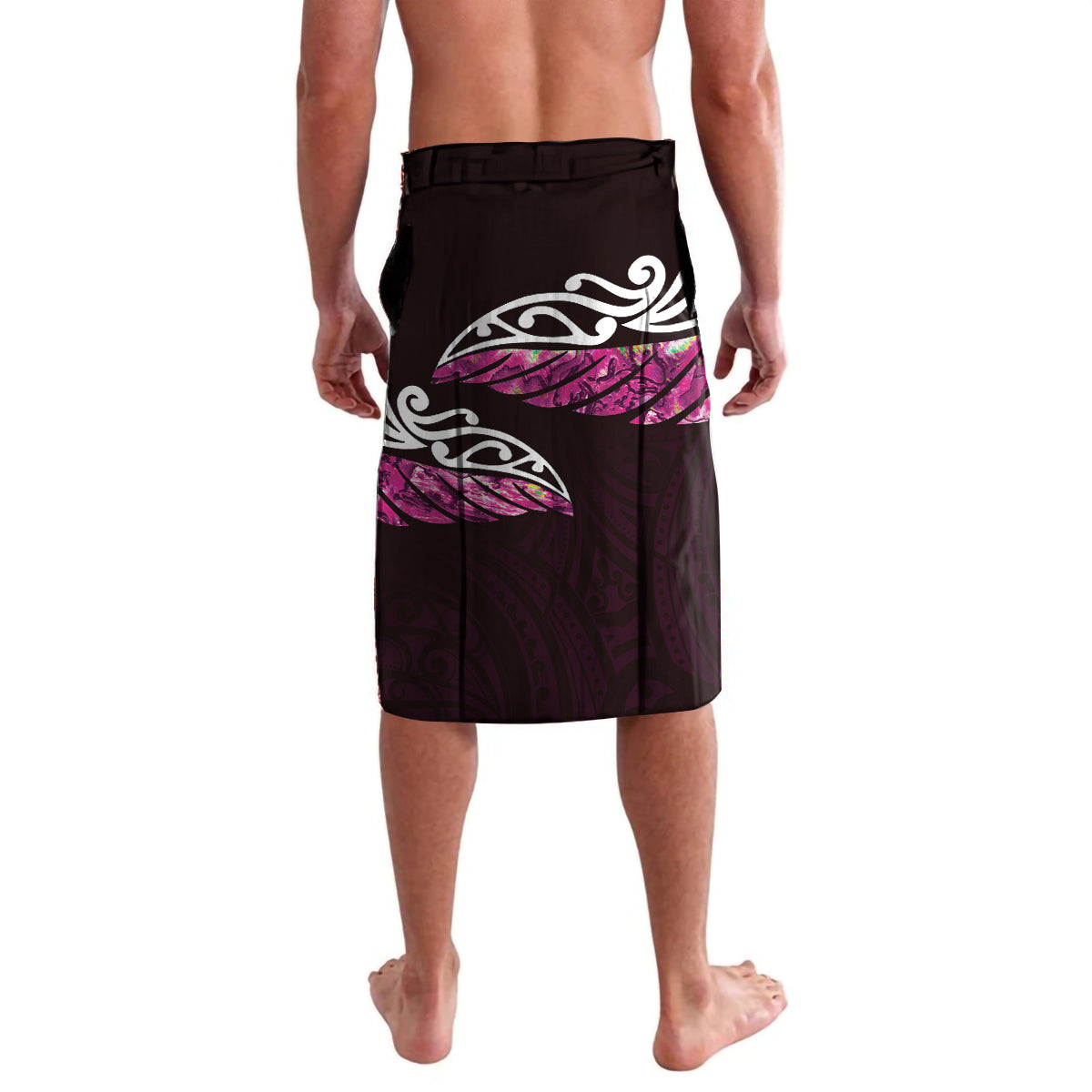 New Zealand Matariki Lavalava Maori New Year Silver Fern And Lizard - Pink LT14 - Polynesian Pride