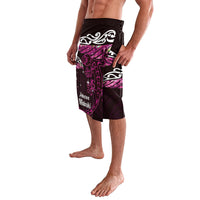 New Zealand Matariki Lavalava Maori New Year Silver Fern And Lizard - Pink LT14 - Polynesian Pride
