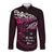 New Zealand Matariki Long Sleeve Button Shirt Maori New Year Silver Fern And Lizard - Pink