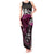 New Zealand Matariki Tank Maxi Dress Maori New Year Silver Fern And Lizard - Pink