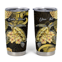 Personalised Aloha Hawaii Oahu Island Tumbler Cup Gathering Place Sea Turtle Ilima Flowers LT14 Yellow - Polynesian Pride