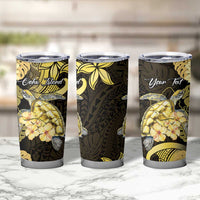 Personalised Aloha Hawaii Oahu Island Tumbler Cup Gathering Place Sea Turtle Ilima Flowers LT14 - Polynesian Pride