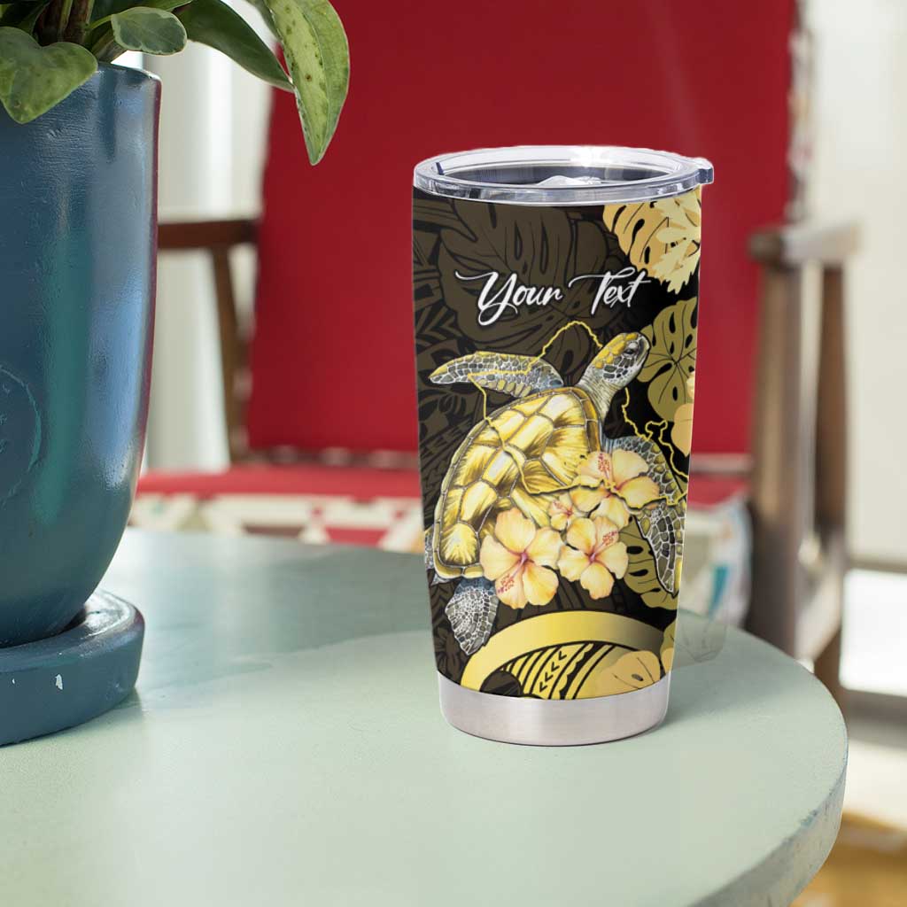 Personalised Aloha Hawaii Oahu Island Tumbler Cup Gathering Place Sea Turtle Ilima Flowers LT14 - Polynesian Pride
