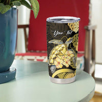 Personalised Aloha Hawaii Oahu Island Tumbler Cup Gathering Place Sea Turtle Ilima Flowers LT14 - Polynesian Pride