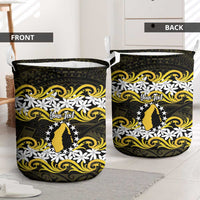 Personalised Cook Islands Aitutaki Laundry Basket Tiare Maori Polynesian Waves Tattoo LT14 - Polynesian Pride