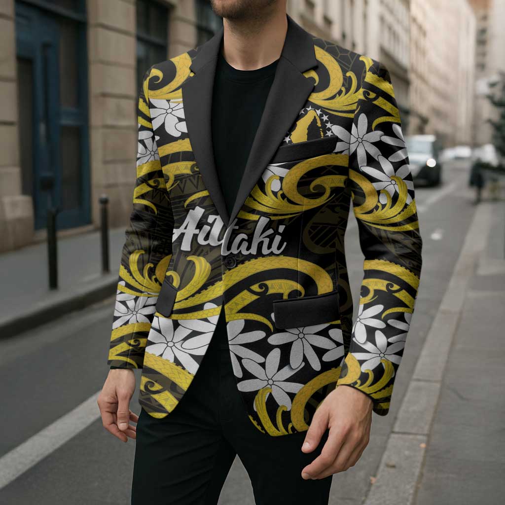 Personalised Cook Islands Aitutaki Blazer Tiare Maori Polynesian Waves Tattoo LT14 - Polynesian Pride