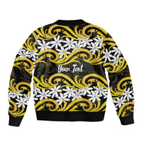 Personalised Cook Islands Aitutaki Bomber Jacket Tiare Maori Polynesian Waves Tattoo LT14 - Polynesian Pride