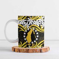 Personalised Cook Islands Aitutaki Ceramic Mug Tiare Maori Polynesian Waves Tattoo LT14 Yellow - Polynesian Pride