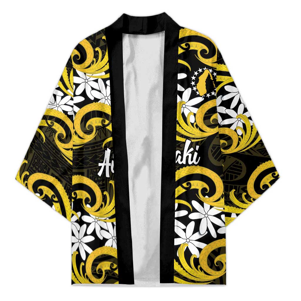 Personalised Cook Islands Aitutaki Kimono Tiare Maori Polynesian Waves Tattoo LT14 Unisex Yellow - Polynesian Pride