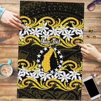 Personalised Cook Islands Aitutaki Puzzle Tiare Maori Polynesian Waves Tattoo LT14 Yellow - Polynesian Pride