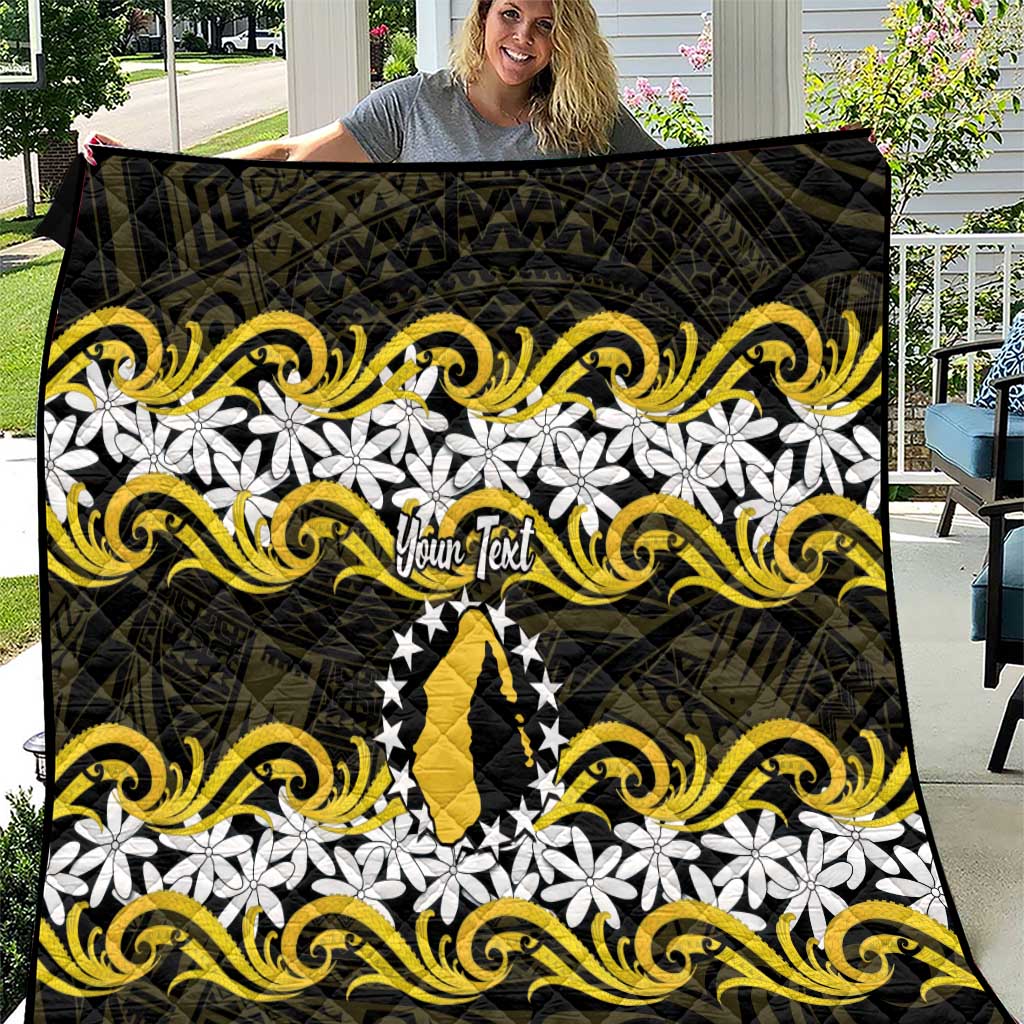 Personalised Cook Islands Aitutaki Quilt Tiare Maori Polynesian Waves Tattoo LT14 Yellow - Polynesian Pride