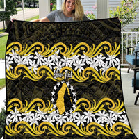 Personalised Cook Islands Aitutaki Quilt Tiare Maori Polynesian Waves Tattoo LT14 Yellow - Polynesian Pride