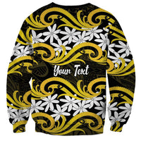 Personalised Cook Islands Aitutaki Sweatshirt Tiare Maori Polynesian Waves Tattoo LT14 - Polynesian Pride