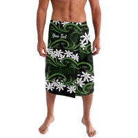 Personalised Cook Islands Palmerston Lavalava Tiare Maori Polynesian Waves Tattoo LT14 Green - Polynesian Pride