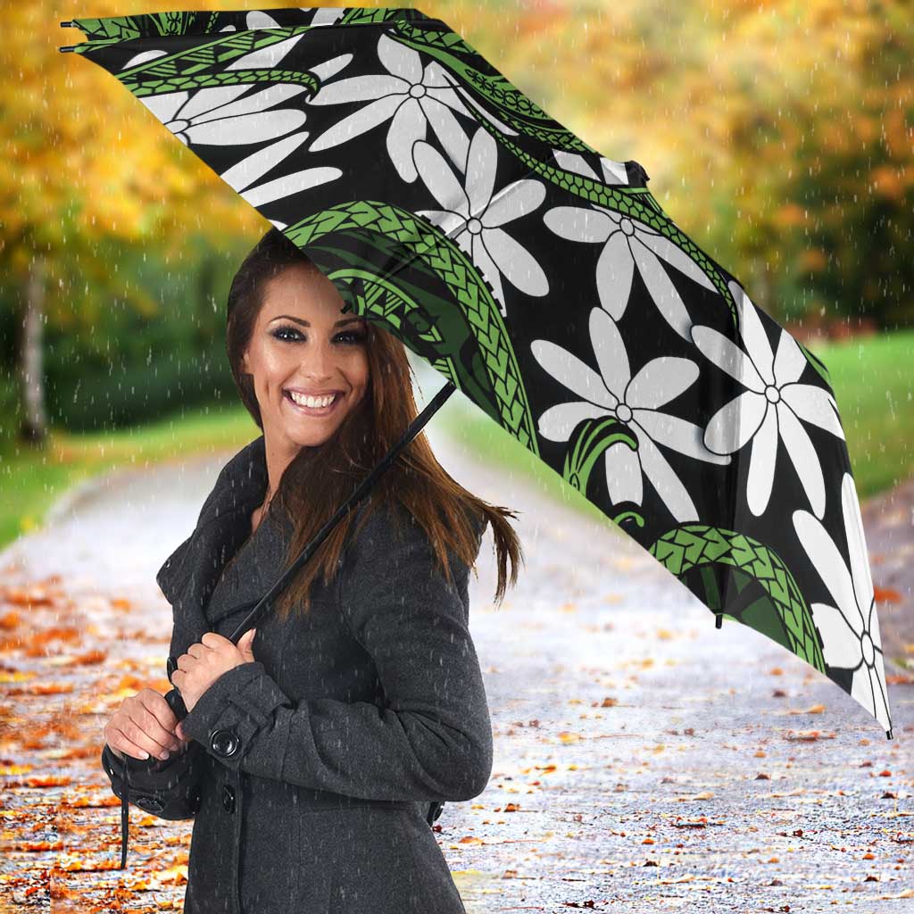 Personalised Cook Islands Palmerston Umbrella Tiare Maori Polynesian Waves Tattoo LT14 - Polynesian Pride