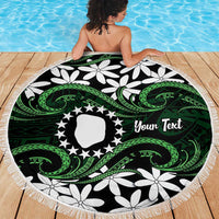 Personalised Cook Islands Mitiaro Beach Blanket Tiare Maori Polynesian Waves Tattoo LT14 - Polynesian Pride