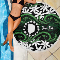 Personalised Cook Islands Mitiaro Beach Blanket Tiare Maori Polynesian Waves Tattoo LT14 - Polynesian Pride