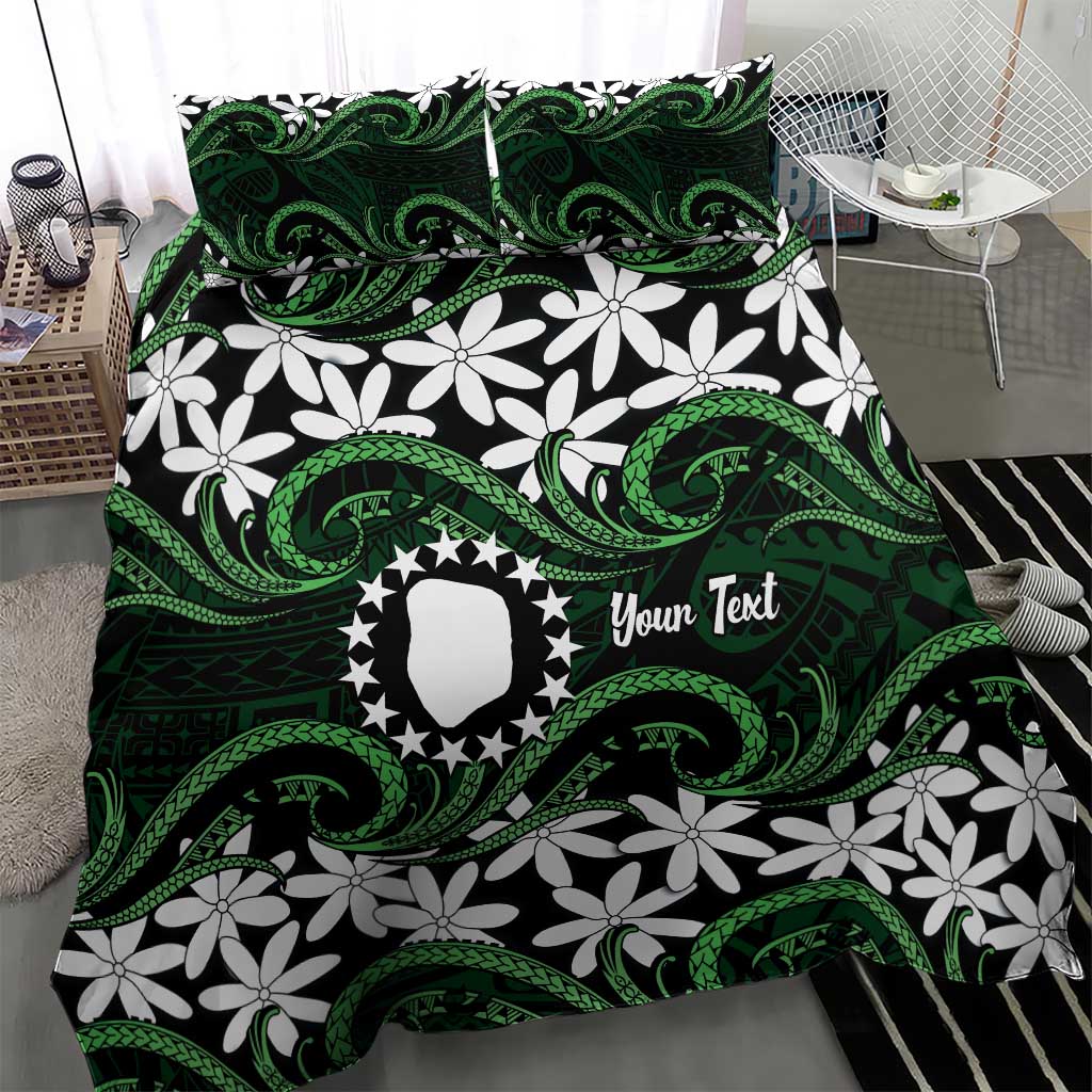 Personalised Cook Islands Mitiaro Bedding Set Tiare Maori Polynesian Waves Tattoo LT14 - Polynesian Pride