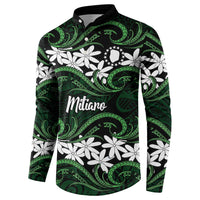 Personalised Cook Islands Mitiaro Button Sweatshirt Tiare Maori Polynesian Waves Tattoo LT14 - Polynesian Pride