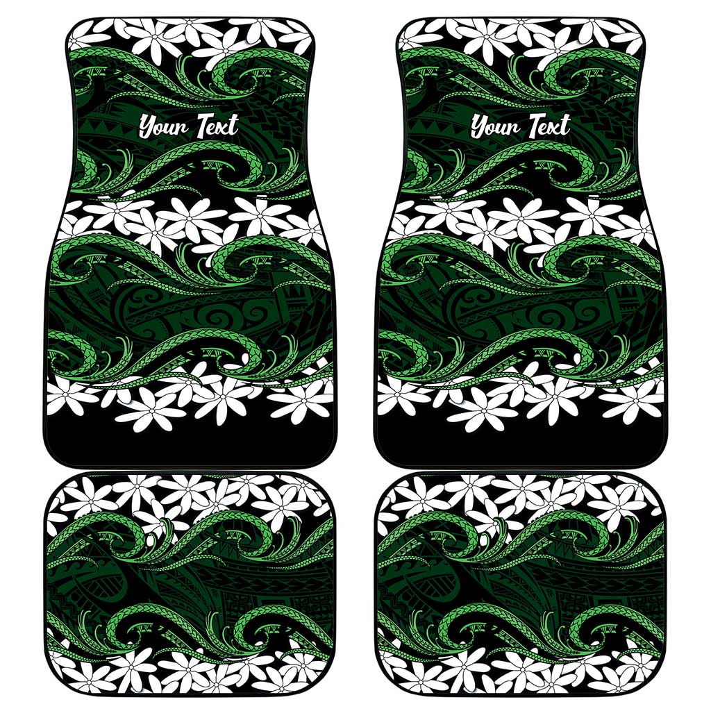 Personalised Cook Islands Mitiaro Car Mats Tiare Maori Polynesian Waves Tattoo LT14 - Polynesian Pride