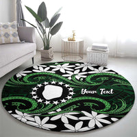 Personalised Cook Islands Mitiaro Round Carpet Tiare Maori Polynesian Waves Tattoo LT14 - Polynesian Pride