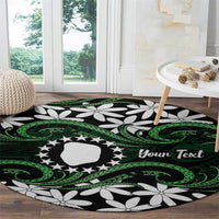 Personalised Cook Islands Mitiaro Round Carpet Tiare Maori Polynesian Waves Tattoo LT14 - Polynesian Pride