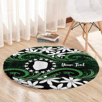 Personalised Cook Islands Mitiaro Round Carpet Tiare Maori Polynesian Waves Tattoo LT14 - Polynesian Pride