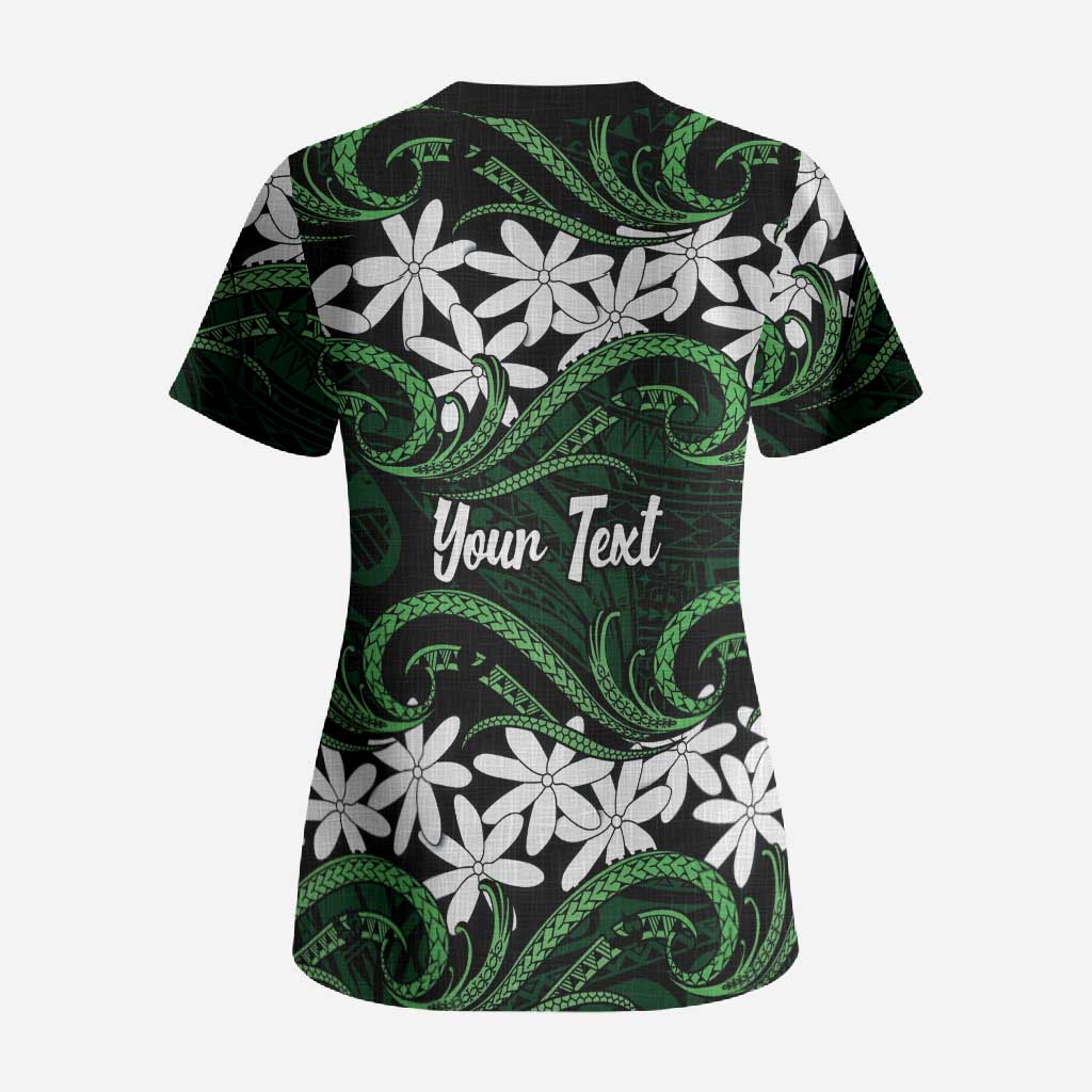 Personalised Cook Islands Mitiaro Scrub Top Tiare Maori Polynesian Waves Tattoo LT14 - Polynesian Pride