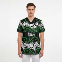 Personalised Cook Islands Mitiaro Scrub Top Tiare Maori Polynesian Waves Tattoo LT14 - Polynesian Pride