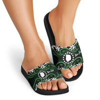 Personalised Cook Islands Mitiaro Slide Sandals Tiare Maori Polynesian Waves Tattoo LT14 - Polynesian Pride