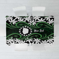 Personalised Cook Islands Mitiaro Tablecloth Tiare Maori Polynesian Waves Tattoo LT14 Green - Polynesian Pride