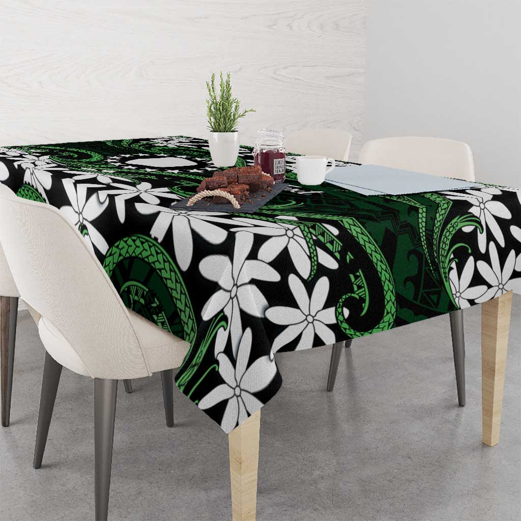 Personalised Cook Islands Mitiaro Tablecloth Tiare Maori Polynesian Waves Tattoo LT14 - Polynesian Pride