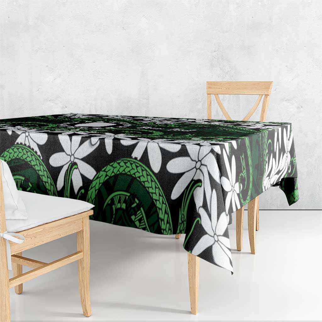 Personalised Cook Islands Mitiaro Tablecloth Tiare Maori Polynesian Waves Tattoo LT14 - Polynesian Pride