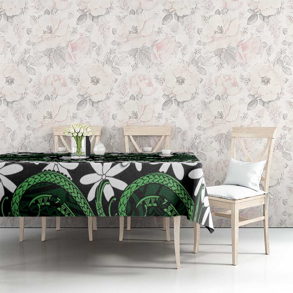 Personalised Cook Islands Mitiaro Tablecloth Tiare Maori Polynesian Waves Tattoo LT14 - Polynesian Pride