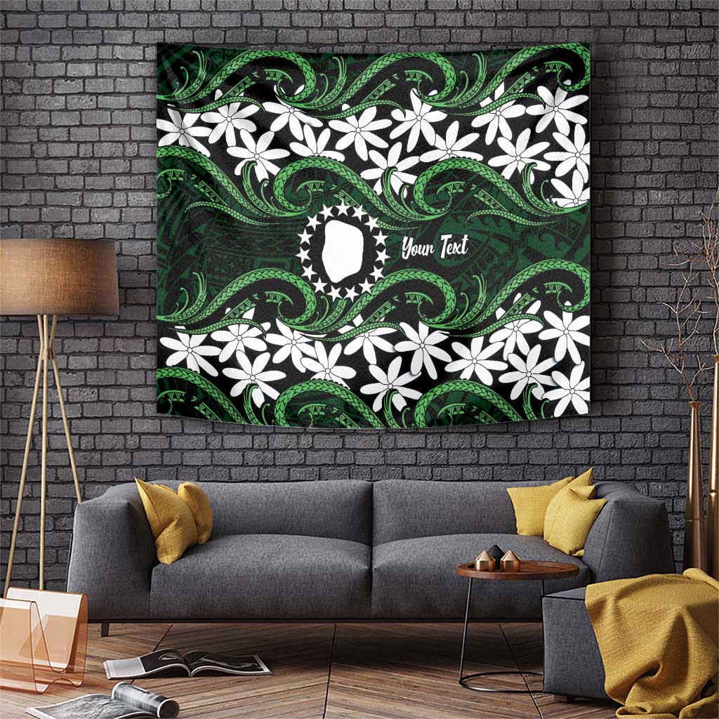 Personalised Cook Islands Mitiaro Tapestry Tiare Maori Polynesian Waves Tattoo LT14 Green - Polynesian Pride