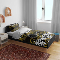 Personalised Cook Islands Manihiki Bedding Set Tiare Maori Polynesian Waves Tattoo LT14 - Polynesian Pride