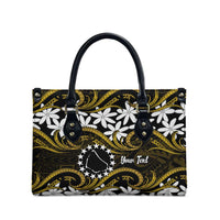 Personalised Cook Islands Manihiki Leather Bag Tiare Maori Polynesian Waves Tattoo LT14 - Polynesian Pride
