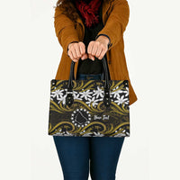 Personalised Cook Islands Manihiki Leather Bag Tiare Maori Polynesian Waves Tattoo LT14 - Polynesian Pride