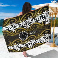 Personalised Cook Islands Manihiki Sarong Tiare Maori Polynesian Waves Tattoo LT14 One Size 44 x 66 inches Gold - Polynesian Pride