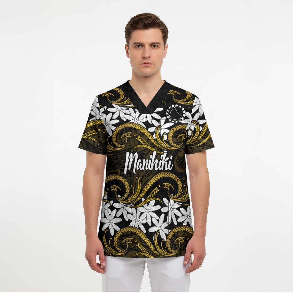 Personalised Cook Islands Manihiki Scrub Top Tiare Maori Polynesian Waves Tattoo LT14 - Polynesian Pride