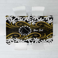 Personalised Cook Islands Manihiki Tablecloth Tiare Maori Polynesian Waves Tattoo LT14 Gold - Polynesian Pride