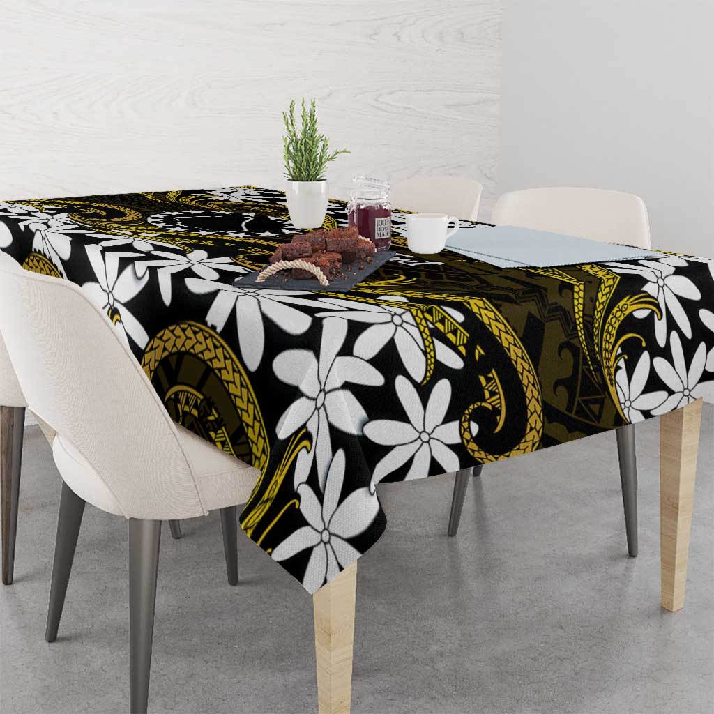 Personalised Cook Islands Manihiki Tablecloth Tiare Maori Polynesian Waves Tattoo LT14 - Polynesian Pride
