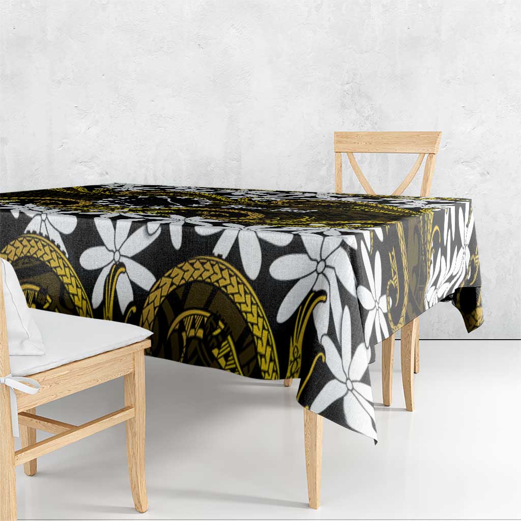 Personalised Cook Islands Manihiki Tablecloth Tiare Maori Polynesian Waves Tattoo LT14 - Polynesian Pride
