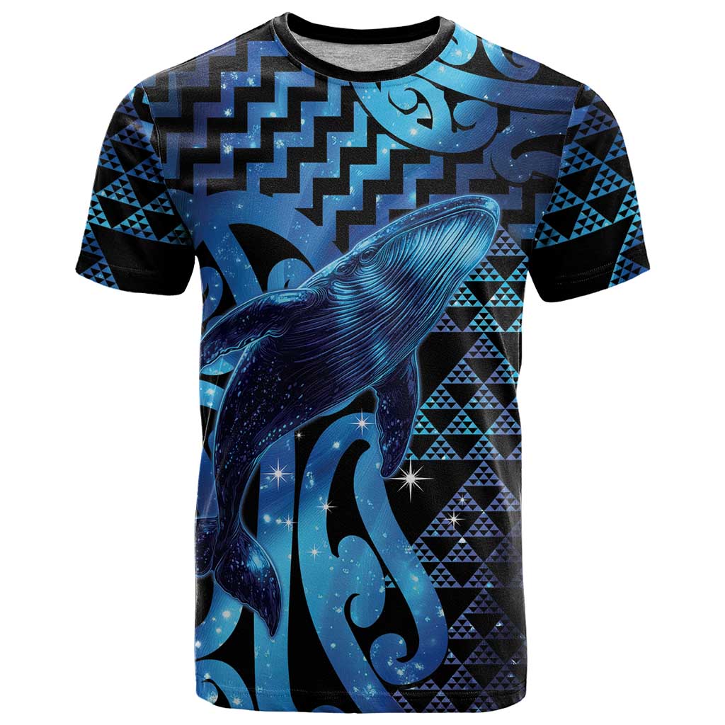 Humpback Whale Matariki New Zealand T Shirt NZ Maori Paikea Poutama Luxury Blue LT14 Blue - Polynesian Pride