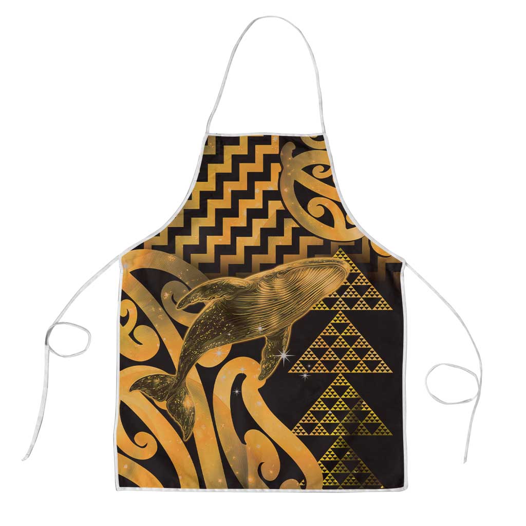 Humpback Whale Matariki New Zealand Apron NZ Maori Paikea Poutama Luxury Gold LT14 Gold - Polynesian Pride