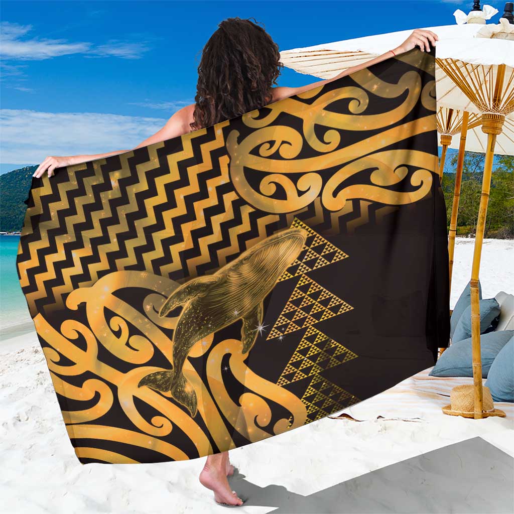 Humpback Whale Matariki New Zealand Sarong NZ Maori Paikea Poutama Luxury Gold LT14 One Size 44 x 66 inches Gold - Polynesian Pride
