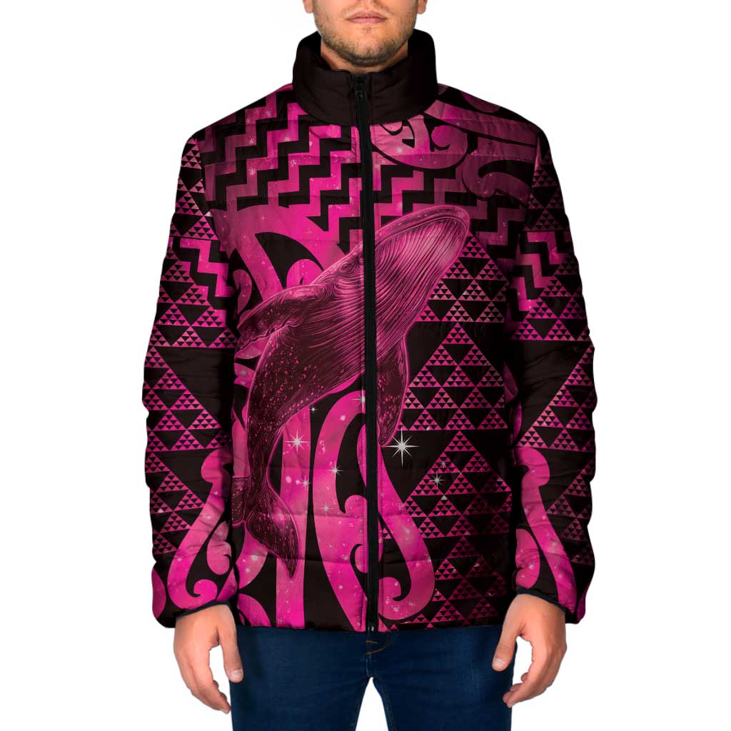 Humpback Whale Matariki New Zealand Padded Jacket NZ Maori Paikea Poutama Luxury Pink LT14 Men Pink - Polynesian Pride