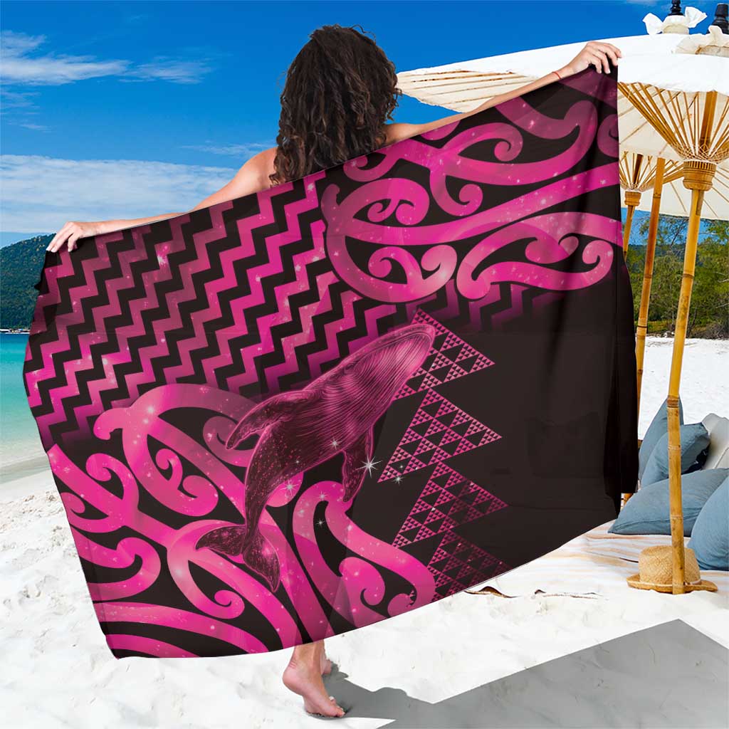 Humpback Whale Matariki New Zealand Sarong NZ Maori Paikea Poutama Luxury Pink LT14 One Size 44 x 66 inches Pink - Polynesian Pride
